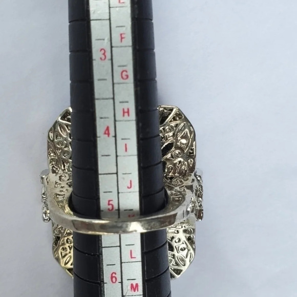 Vintage  crystal‎ paste cocktail ring 5.5 - Picture 5 of 14